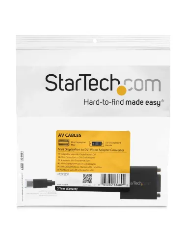StarTech.com Adaptador Conversor de Vídeo Mini DisplayPort a DVI - Convertidor DP Pasivo - 1920x1200