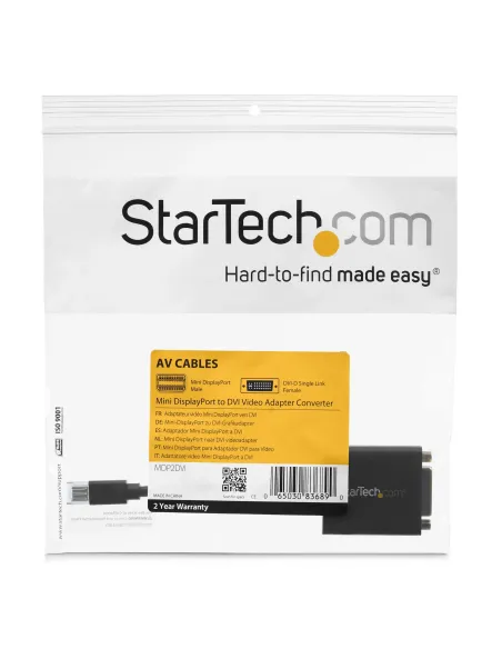 StarTech.com Adaptador Conversor de Vídeo Mini DisplayPort a DVI - Convertidor DP Pasivo - 1920x1200