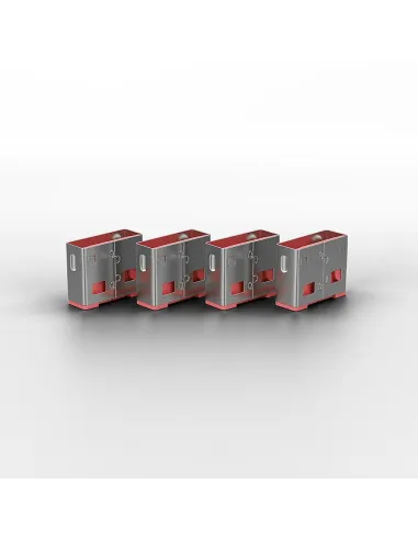 Lindy 40450 bloqueador de puerto Bloqueador de puerto + clave USB tipo A Rosa Acrilonitrilo butadieno estireno (ABS) 5 pieza(s)