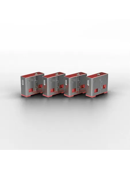 Lindy 40450 bloqueador de puerto Bloqueador de puerto + clave USB tipo A Rosa Acrilonitrilo butadieno estireno (ABS) 5 pieza(s)