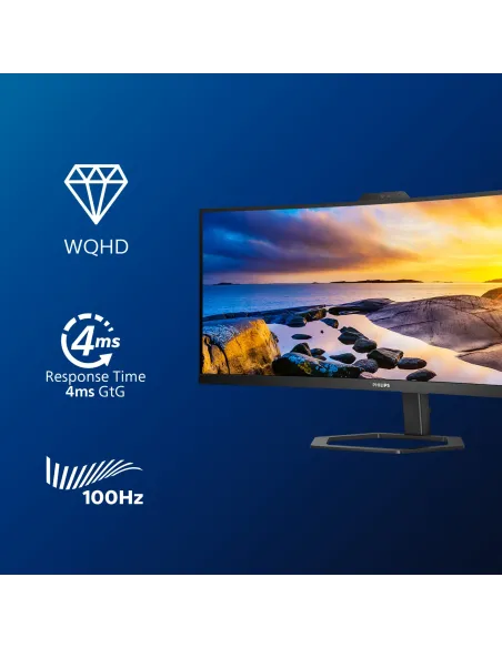 Philips 5000 series 34E1C5600HE 00 pantalla para PC 86,4 cm (34") 3440 x 1440 Pixeles 4K Ultra HD LED Negro