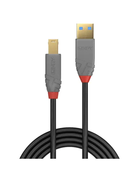 Lindy 36742 cable USB USB 3.2 Gen 1 (3.1 Gen 1) 2 m USB A USB B 5 Gbit s Negro, Gris