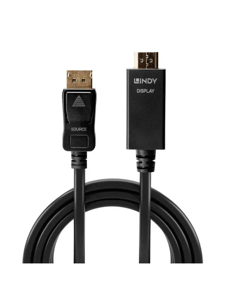 Lindy 36920 adaptador de cable de vídeo 0,5 m DisplayPort HDMI tipo A (Estándar) Negro
