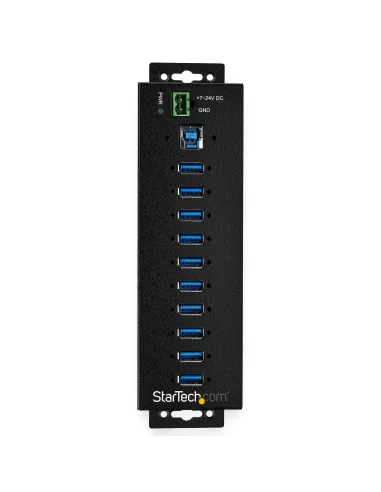 StarTech.com Hub Concentrador Ladrón USB de 10 Puertos con Adaptador de Corriente - con Protección contra Descargas de 350W -