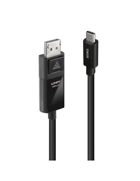 Lindy 43341 adaptador de cable de vídeo 1 m USB Tipo C DisplayPort Negro