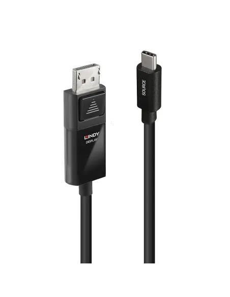 Lindy 43342 adaptador de cable de vídeo 2 m USB Tipo C DisplayPort Negro