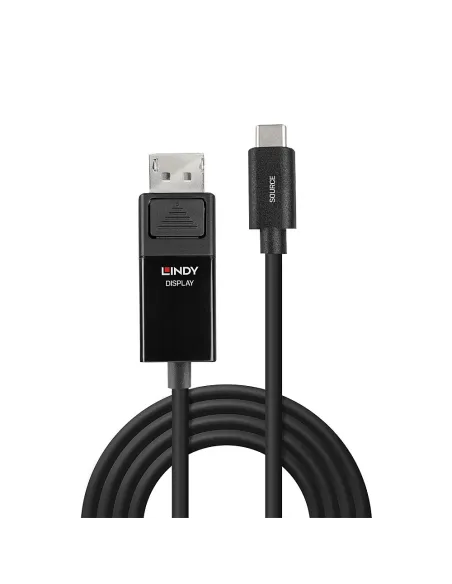 Lindy 43342 adaptador de cable de vídeo 2 m USB Tipo C DisplayPort Negro
