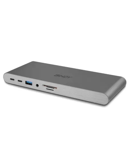 Lindy 43349 base para portátil y replicador de puertos Alámbrico USB 3.2 Gen 1 (3.1 Gen 1) Type-C Plata