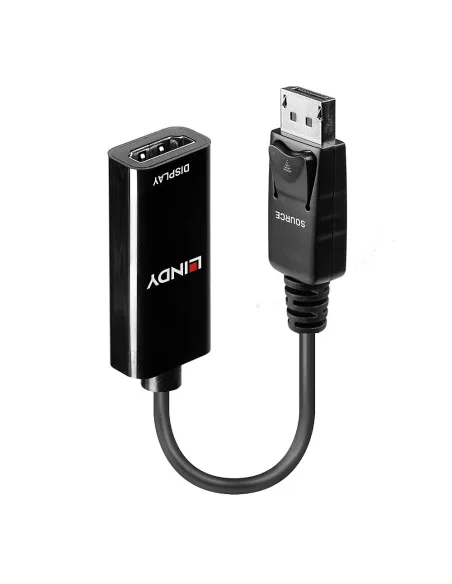 Lindy 41718 adaptador de cable de vídeo 0,15 m DisplayPort HDMI Negro