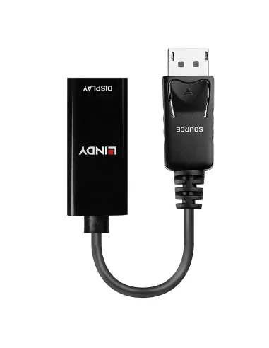 Lindy 41718 adaptador de cable de vídeo 0,15 m DisplayPort HDMI Negro