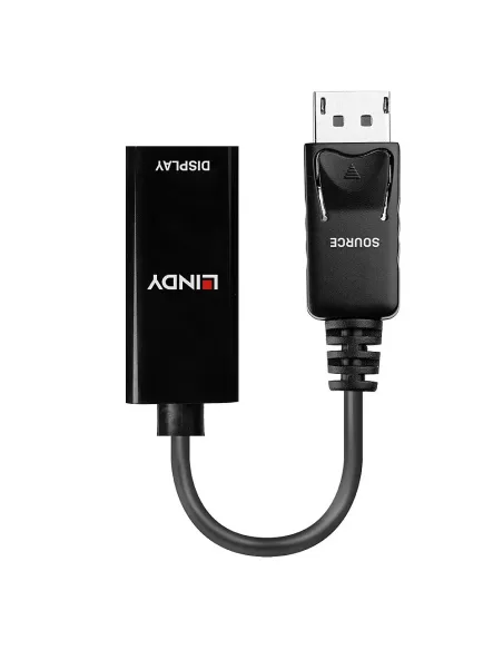 Lindy 41718 adaptador de cable de vídeo 0,15 m DisplayPort HDMI Negro