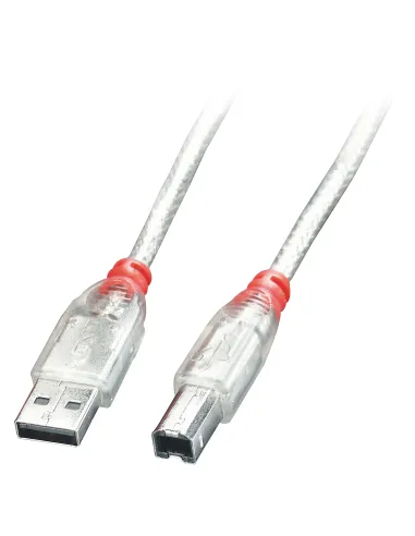 Lindy 41750 cable USB USB 2.0 0,2 m USB A USB B 0,48 Gbit s Transparente