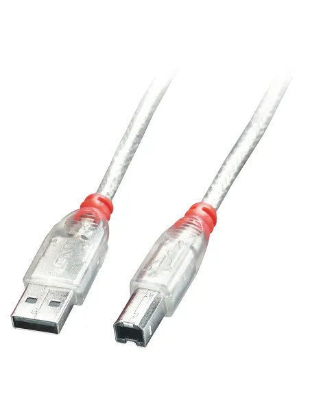Lindy 41750 cable USB USB 2.0 0,2 m USB A USB B 0,48 Gbit s Transparente