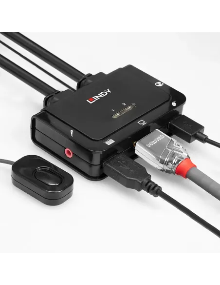 Lindy 42340 interruptor KVM Negro