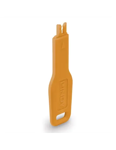 Lindy 47896 bloqueador de puerto Llave de bloqueador de puerto RJ-45 Naranja Acrilonitrilo butadieno estireno (ABS)