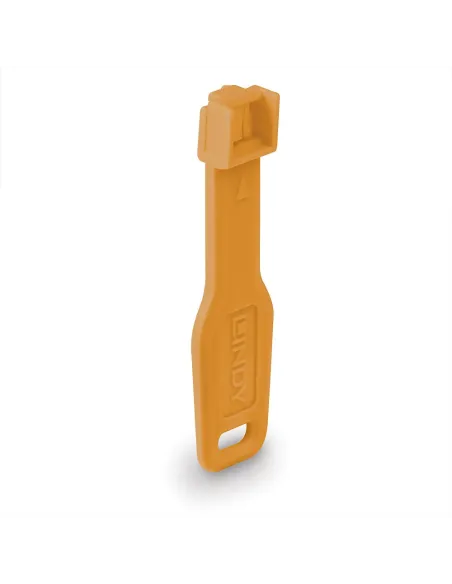 Lindy 47897 bloqueador de puerto Bloqueador de puerto + clave RJ-45 Naranja Acrilonitrilo butadieno estireno (ABS) 10 pieza(s)