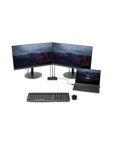 StarTech.com Mini Dock USB 3.0 - Docking Station USB-A para 2 Monitores - DisplayPort 4K de 60Hz y Red Ethernet Gigabit - con