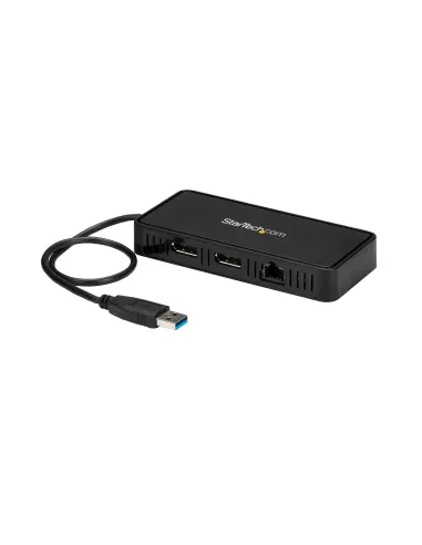 StarTech.com Mini Dock USB 3.0 - Docking Station USB-A para 2 Monitores - DisplayPort 4K de 60Hz y Red Ethernet Gigabit - con
