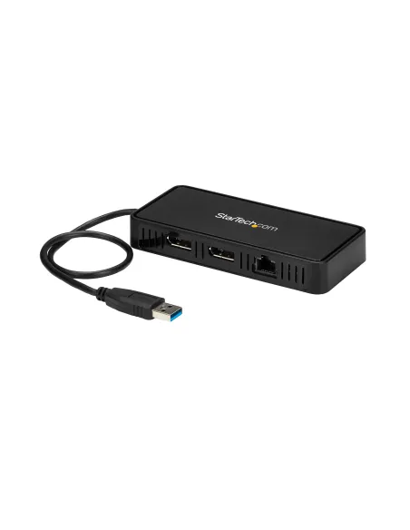 StarTech.com Mini Dock USB 3.0 - Docking Station USB-A para 2 Monitores - DisplayPort 4K de 60Hz y Red Ethernet Gigabit - con