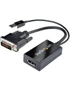 StarTech.com Adaptador DVI a DisplayPort Alimentado por USB - Conversor DVI a DisplayPort - Convertidor DVI-D a DP - 1920x1200
