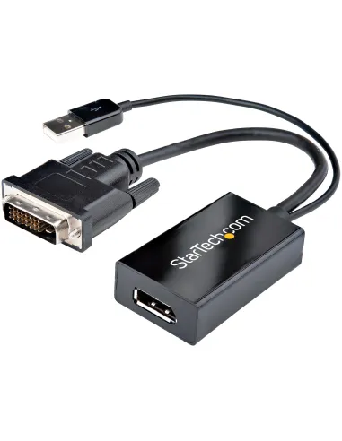 StarTech.com Adaptador DVI a DisplayPort Alimentado por USB - Conversor DVI a DisplayPort - Convertidor DVI-D a DP - 1920x1200