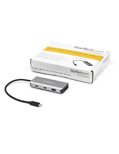 StarTech.com Hub USB C de 4 puertos - 2x USB A y 2x USB C - Concentrador USB Tipo C 3.2 Gen 2 SuperSpeed de 10Gbps Alimentado