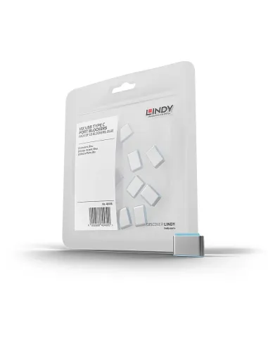 Lindy 40466 bloqueador de puerto USB Tipo C Azul Acrilonitrilo butadieno estireno (ABS) 10 pieza(s)