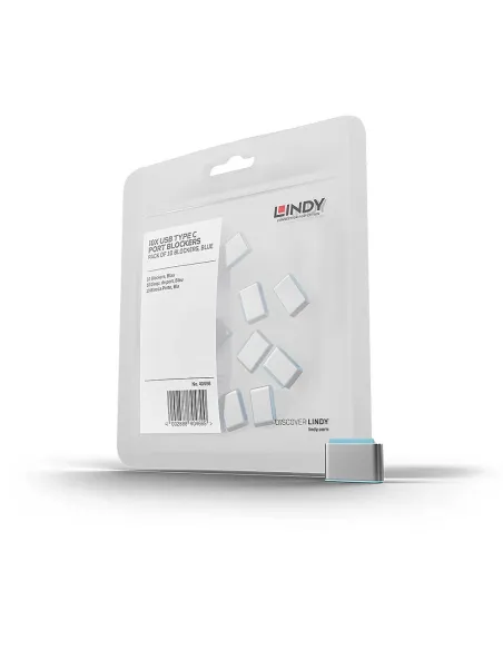 Lindy 40466 bloqueador de puerto USB Tipo C Azul Acrilonitrilo butadieno estireno (ABS) 10 pieza(s)