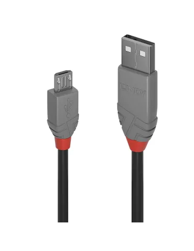 Lindy 36734 cable USB USB 2.0 3 m USB A Micro-USB B 0,48 Gbit s Negro, Gris