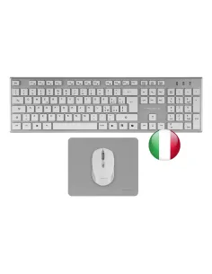 Tacens 6ZENITHWIT teclado Ratón incluido Hogar   Oficina RF inalámbrico QWERTY Italiano Plata, Blanco