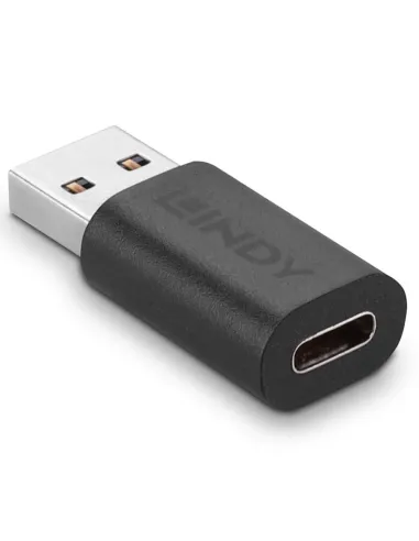 Lindy 41904 cambiador de género para cable USB 3.2 Type A USB 3.2 Type C Negro
