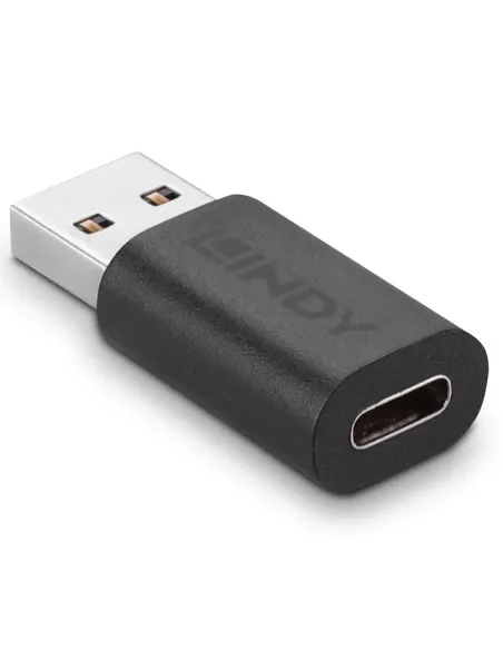 Lindy 41904 cambiador de género para cable USB 3.2 Type A USB 3.2 Type C Negro
