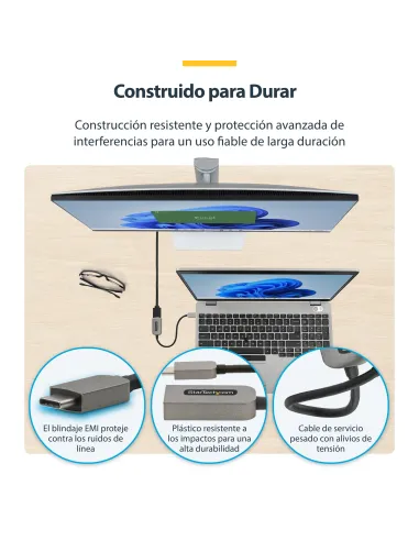 StarTech.com Adaptador USB C a HDMI de Vídeo 4K 60Hz - HDR10 - Conversor Tipo Llave USB Tipo C a HDMI 2.0b Dongle - Convertidor