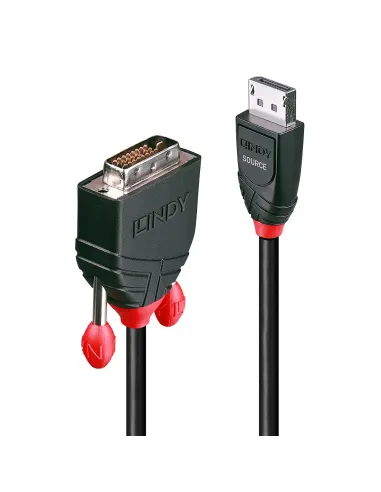 Lindy 41491 adaptador de cable de vídeo 2 m DisplayPort DVI-D Negro