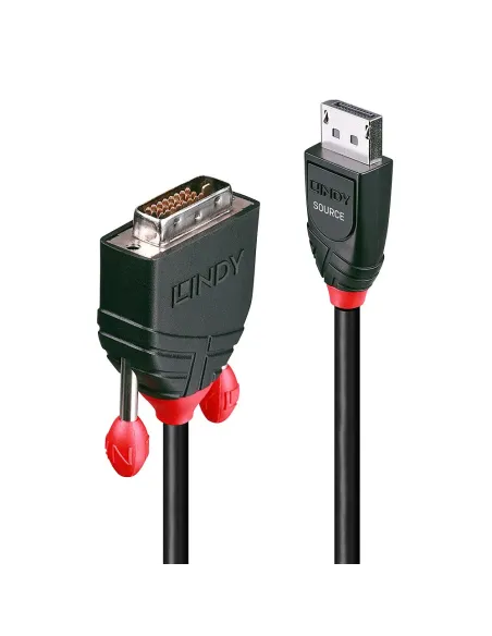 Lindy 41491 adaptador de cable de vídeo 2 m DisplayPort DVI-D Negro