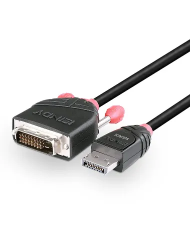 Lindy 41491 adaptador de cable de vídeo 2 m DisplayPort DVI-D Negro