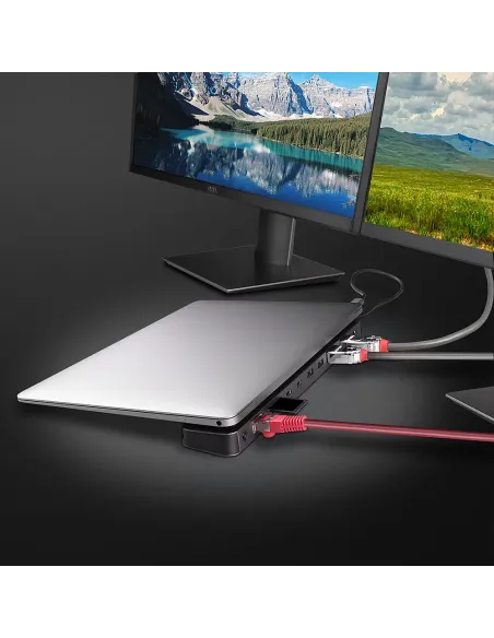 Lindy 43392 base para portátil y replicador de puertos Acoplamiento USB 3.2 Gen 1 (3.1 Gen 1) Type-C Antracita