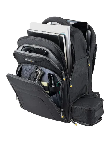 StarTech.com Mochila Ergonómica con Carcasa de Accesorios Removible para Ordenador Portátil de 17,3 Pulgadas - Morral para