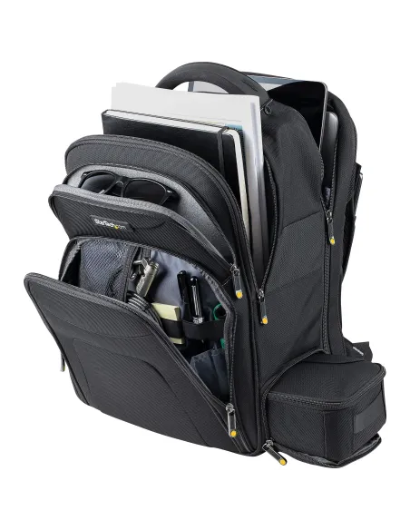StarTech.com Mochila Ergonómica con Carcasa de Accesorios Removible para Ordenador Portátil de 17,3 Pulgadas - Morral para