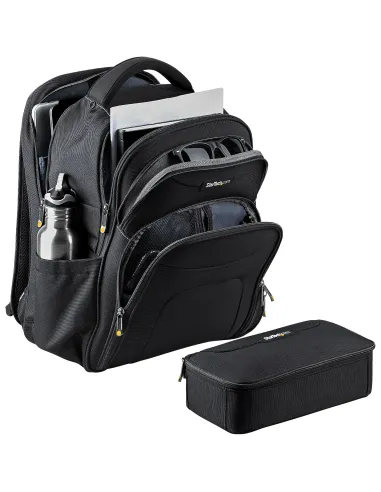 StarTech.com Mochila Ergonómica con Carcasa de Accesorios Removible para Ordenador Portátil de 17,3 Pulgadas - Morral para