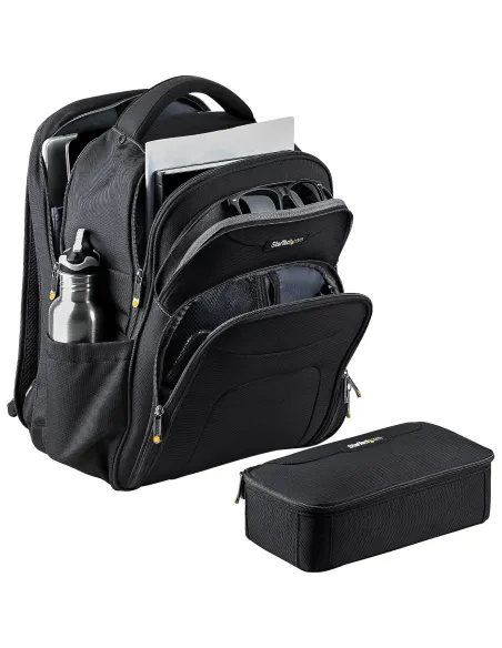 StarTech.com Mochila Ergonómica con Carcasa de Accesorios Removible para Ordenador Portátil de 17,3 Pulgadas - Morral para