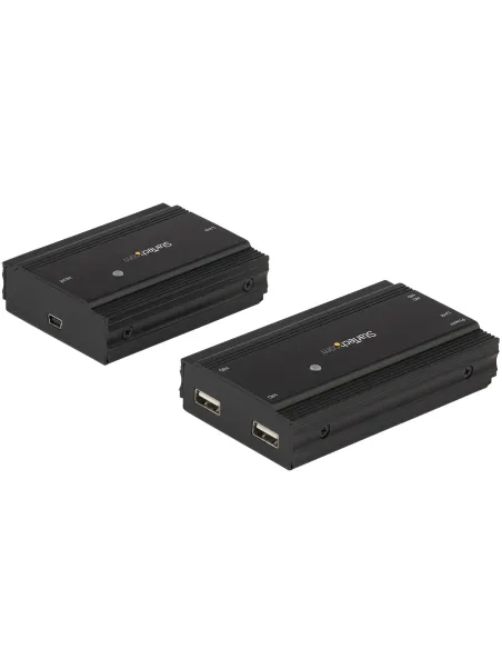 StarTech.com Hub Concentrador Extensor USB 2.0 de 4 Puertos por un Solo Cable Ethernet CAT5e CAT6 RJ45 - 100m - Juego de
