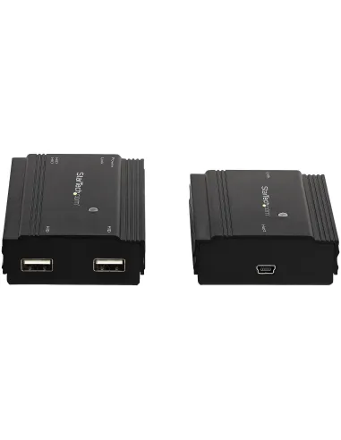 StarTech.com Hub Concentrador Extensor USB 2.0 de 4 Puertos por un Solo Cable Ethernet CAT5e CAT6 RJ45 - 100m - Juego de