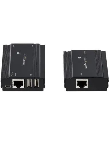 StarTech.com Hub Concentrador Extensor USB 2.0 de 4 Puertos por un Solo Cable Ethernet CAT5e CAT6 RJ45 - 100m - Juego de