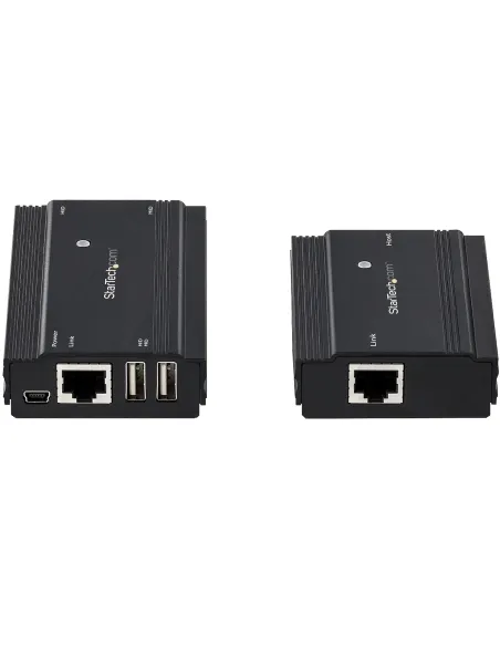 StarTech.com Hub Concentrador Extensor USB 2.0 de 4 Puertos por un Solo Cable Ethernet CAT5e CAT6 RJ45 - 100m - Juego de