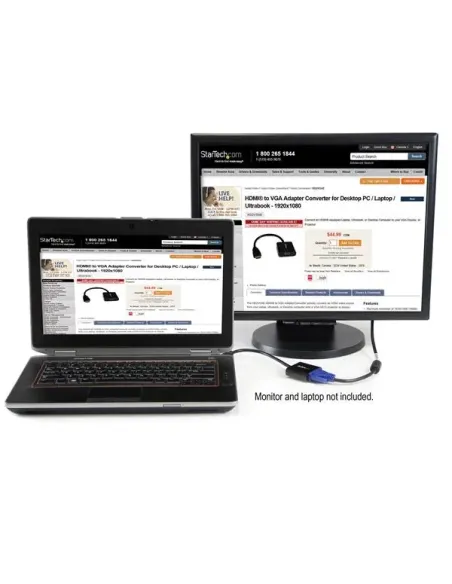 StarTech.com Adaptador Conversor de Vídeo HDMI a VGA HD15 - Cable Convertidor - 1920x1200 - 1080p