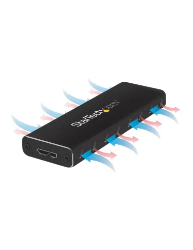 StarTech.com Caja USB 3.0 (5Gbps) a SSD M.2 de Aluminio con UASP - Negro - SATA NGFF M.2 con B Key y B+M Key - Caja Portátil