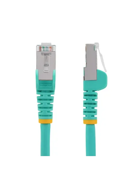 StarTech.com Cable de 1m de Red Ethernet CAT6a - Aguamarina - Low Smoke Zero Halogen (LSZH) - 10GbE - 500MHz - PoE++ de 100W -