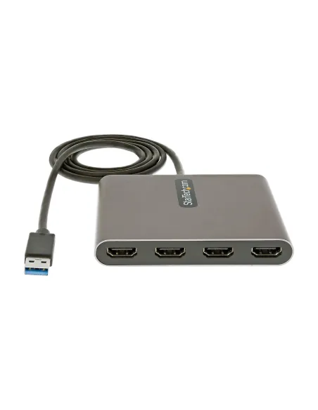 StarTech.com Adaptador USB 3.0 a 4 Puertos HDMI - Tarjeta Gráfica y de Vídeo Externa - Dongle Llave USB-A a 4x HDMI - 1080p a