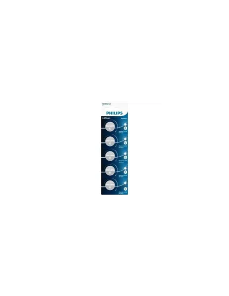 Pack de 5 Pilas de Botón Philips CR2032P5/01B Lithium/ 3V